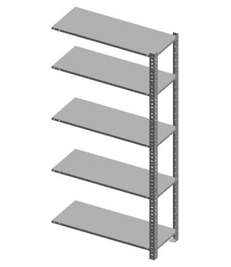 Regál kovový skrutkovaný 305- 5 políc- Prídavné pole
