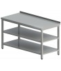 Nerezový stôl s policami NSP2