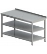 Nerezový stôl s policami NSP2